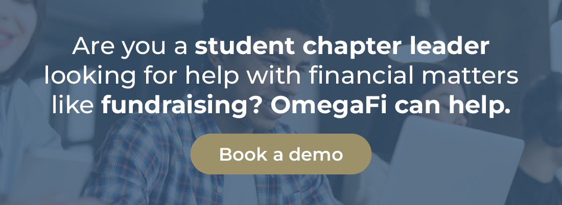 Are you a student chapter leader looking for help with financial matters like fundraising? Click here to book a demo with OmegaFi, the top sorority and fraternity management software solution.